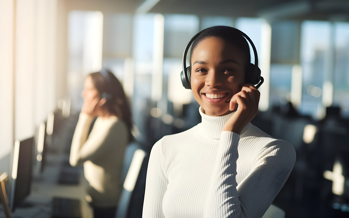 Call Center Smiling Woman 1